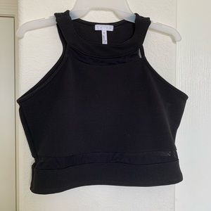 Black Mesh Halter Top